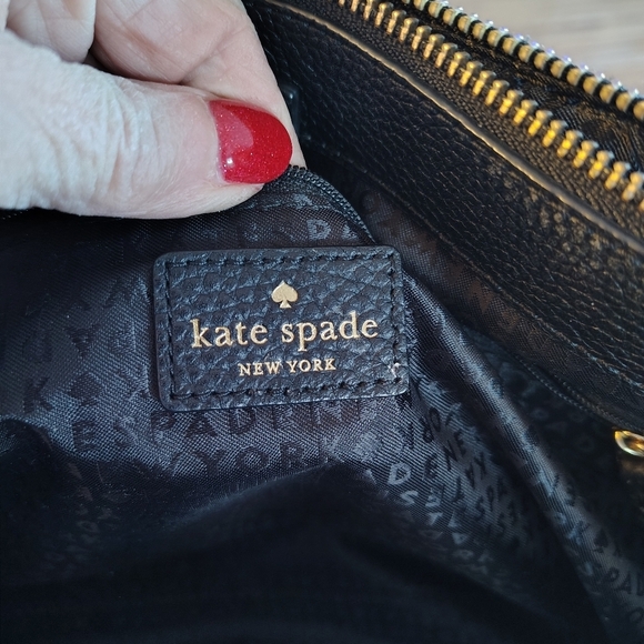 Kate Spade Mulberry Leighann Tote Large Black Leather Logo Strap - Picture 5 of 12